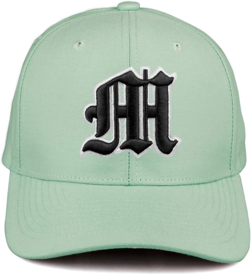 Daxton Store Premium Mid Profile Hat Semi Curved Visor Cap White Black Gothic Embroidered A to Z Letter Number Initial - Image 2